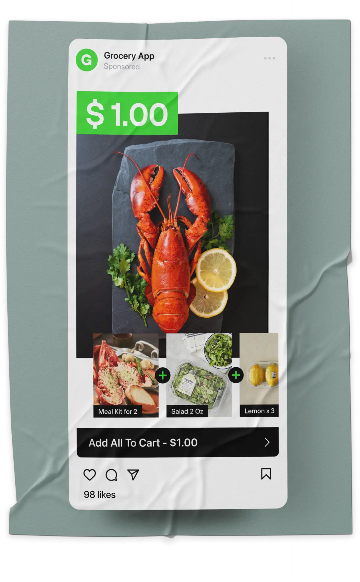 Poster mockup: Welcome deal ad
